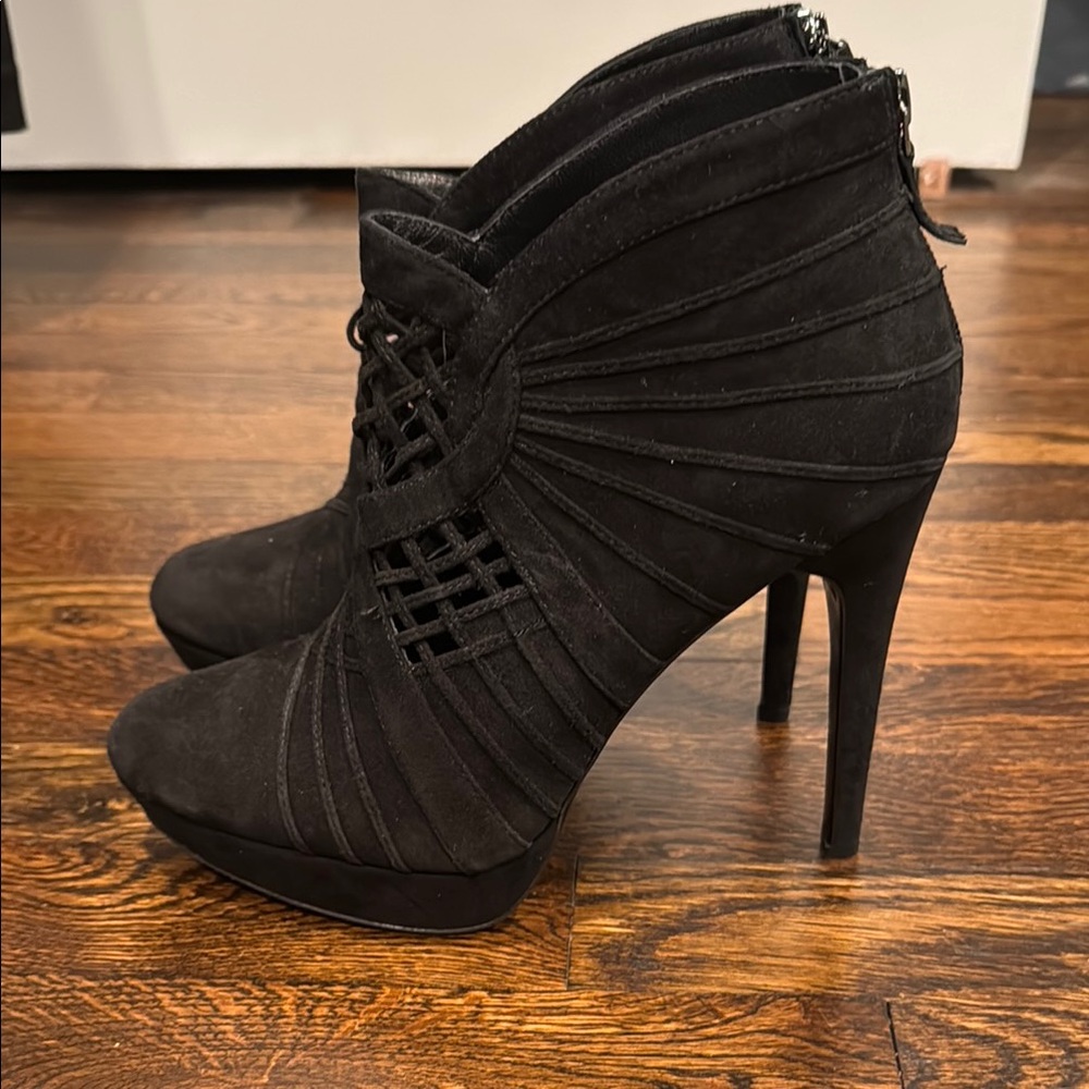 Elie Tahari Black Ankle Booties with Side Zipper